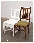 <i>My Slatback Chair With Another One</i>
2008
Maple with oil enamel paint, found chair
38 1/2 x 34 1/2 x 22 inches; 98 x 88 x 56 cm