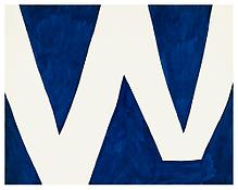 <i>White and Blue</i>
1962
Ink on paper
22 1/2 x 28 1/2 inches; 57 x 72 cm