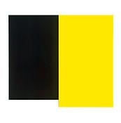 <i>Yellow on Black</i>
2001
Oil on canvas, two joined panels
80 x 89 3/4 x 2 5/8 inches; 203 x 228 x 7 cm