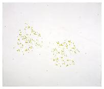 Roni Horn
<i>Were 13</i>
2004
Yellow-green and purple pigments and varnish on paper
109 3/4 x 93 1/2 inches; 279 x 237 cm
