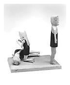 Edgar Tolson
<i>Cain Going Into the World (from The Fall of Man series)</i>
1970
Carved wood with nails, glue, paint, graphite and ink
14 1/2 x 13 3/8 x 9 1/4 inches; 37 x 34 x 23 cm