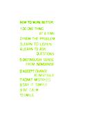 <i>How to Work Better</i>
1991
Silkscreen printed in moss green ink on paper
24 1/2 x 17 1/4 inches; 62 x 44 cm