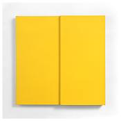 <i>Yellow Relief</i>
1954-55
Oil on canvas, two joined panels, left panel raised slightly
24 x 24 inches; 61 x 61 cm