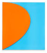<i>Orange Relief with Blue</i>
2011
Oil on canvas, two joined panels
70 x 62 1/4 x 2 5/8 inches; 178 x 158 x 7 cm