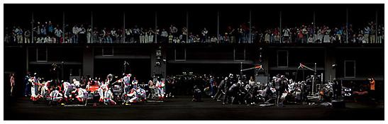 <i>F1 Boxenstopp II</i>
2007
C-print mounted on Plexiglas in artist's frame
74 x 200 inches; 188 x 508 cm