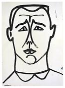 <i>Self-Portrait</i>
1949
Ink on paper
16 1/2 x 12 inches; 42 x 30 cm
