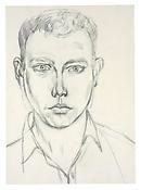 <i>Self-Portrait</i>
1949
Graphite on paper
14 1/4 x 10 1/4 inches; 36 x 27 cm