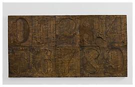<i>0 - 9 (with Merce's Footprint)</i>, 2009, Bronze. 19 1/4 x 37 1/4 x 1 1/4 inches; 49 x 95 x 3 cm
