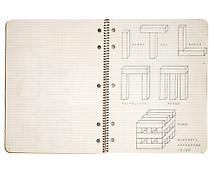 Carl Andre
<i>Graph Book</i>
December 1959 & January 1960
Spiral-bound
18 quadrille-ruled leaves
Graphite on paper
10 1/2 x 8 inches; 27 x 20.5 cm