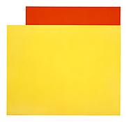 <i>Yellow Relief over Red</i>
2004
Oil on canvas, two joined panels
80 x 83 x 2 3/4 inches; 203 x 211 x 7 cm