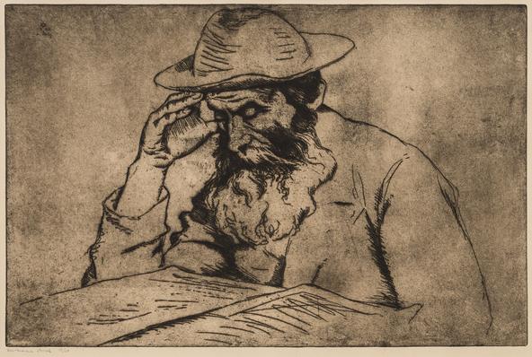 Hermann Struck 
Talmudist, 1927
Etching
19.29 by 12.6 inches
(49 by 32 cm)
Framed: 27 3/4 x 21 1/2 inches
Edition 17 of 50