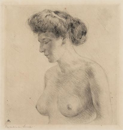 Hermann Struck 
Half nude, 1909
Etching
7.05 by 7.32 inches
(17.9 by 18.6 cm)
Framed: 14 x 17 inches
(Inv# HS3090)
