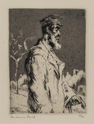 Hermann Struck 
Wandering Jew 
Etching
4.13 by 5.71 inches
(10.5 by 14.5 cm)
Framed: 13 3/4 x 17 3/4 inches
Edition 57 of 100