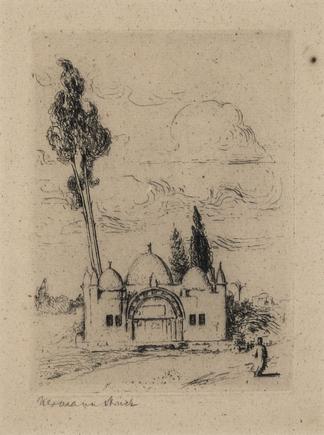 Hermann Struck 
Old Well Near Jaffa, c. 1923
Etching
4.21 by 5.79 inches
(10.7 by 14.7 cm)
Framed: 9 1/2 x 11 1/2 inches
(Inv# HS3126)