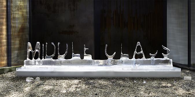 'Morning in America'
Lettering Sculpture for Artists Nora Ligorano & Marshall Reese
Jim Kempner Gallery, NY

Photograph by Marshall Reese