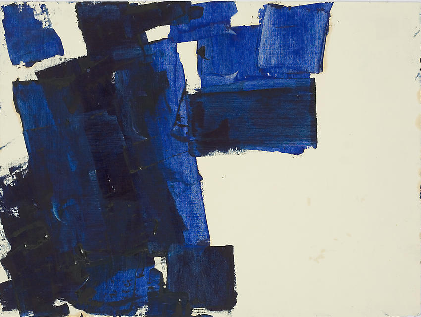Charlotte Posenenske<br />Untitled, 1960/ 1961<br />acrylic on paper<br />11 3/4 x 15 3/4 inches<br />