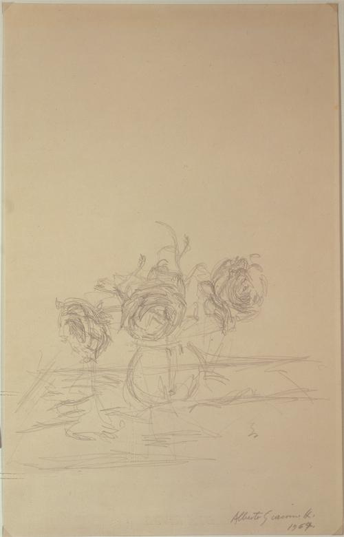 Alberto Giacometti<br />Vase de fleurs<br />1964<br />graphite on paper<br />19 5/8 x 12 3/4 inches (49.85 x 32.39 cm)<br />