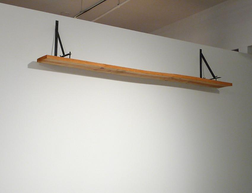 Richard Wentworth<br />Robinson’s Test<br />2010<br />pine and steel<br />15 x 80 3/4 x 11 inches<br />(39 x 205 x 28.2 cm)<br />