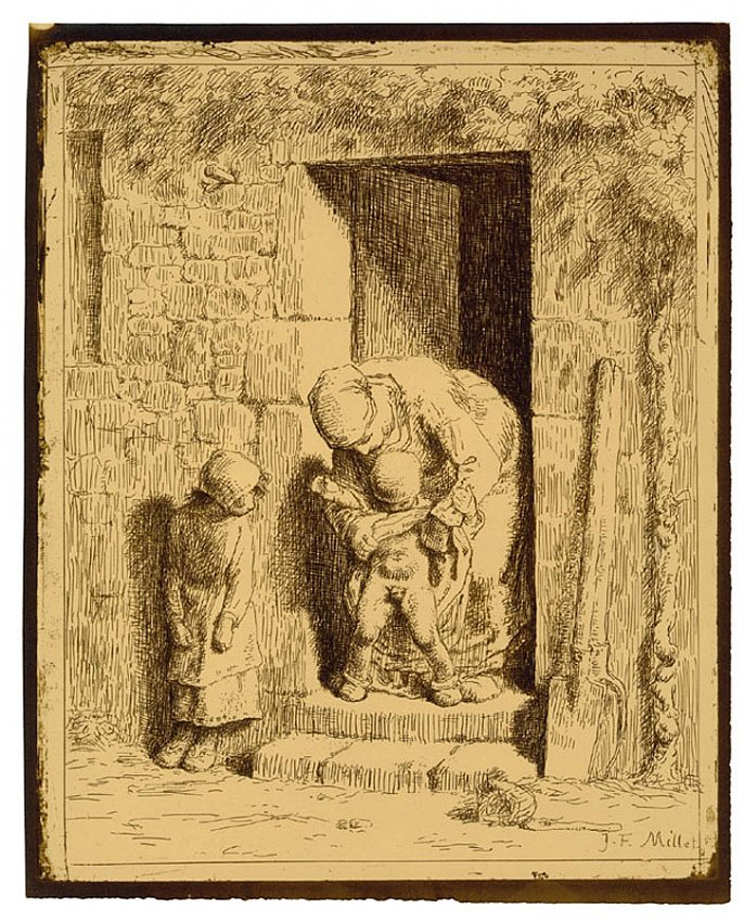 Jean-François Millet<br />La Précaution maternelle<br />1862<br />