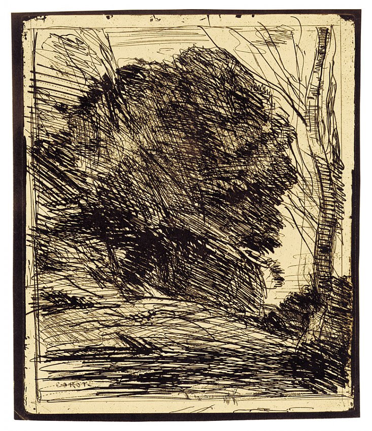 Jean-Baptiste-Camille Corot<br />Les Arbres dans la montagne<br />1856<br />