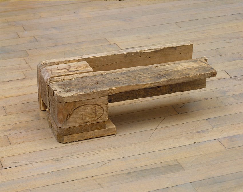 Helen Mirra<br />Transylvania<br />	2006<br />	pallet wood<br />	5 7/8 x 20 1/4 x 9 7/8 inches<br />	 (15 x 51 x 25 cm)<br />