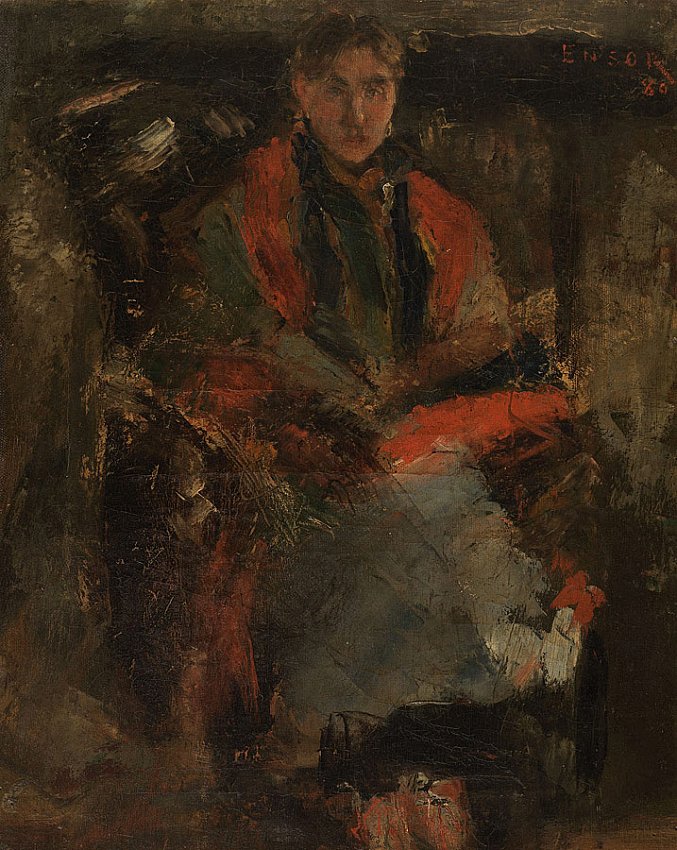 La femme au châle rouge (Woman with a Red Shawl)<br />	1880 <br />	oil on canvas<br />