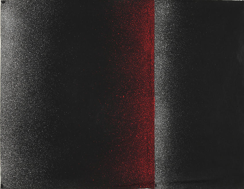 Charlotte Posenenske<br />Spritzbild (Sprayed Picture), 1964<br />spray pigment on paper<br />19 x 24 5/8 inches<br />