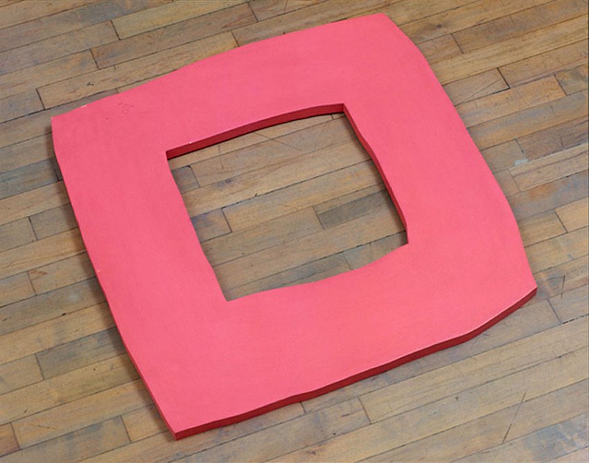 Richard Tuttle<br />Fire<br />1965<br />acrylic on plywood<br />1 3/16 x 26 13/16 x 30 1/4 inches<br />(3 x 68 x 77 cm)<br />