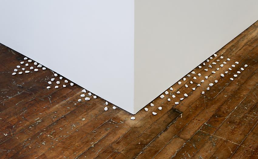 Mel Bochner<br />Triangular and Square Numbers<br />1972<br />stones on floor<br />size determined by installation<br />