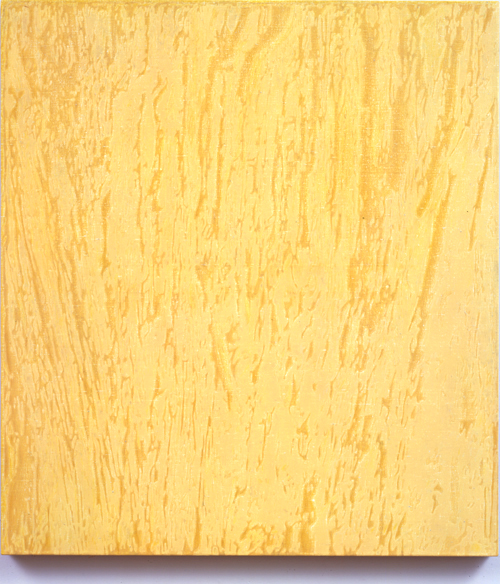 Alex Hay<br />Yellow Time		<br />2007									<br />spray acrylic and stencil on linen<br />46 3/16 x  41 1/2 x inches							<br /> (117.32 x 105.41 cm)<br />