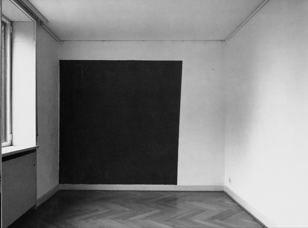 Richard Serra<br />Slant Wise I <br />1985<br />paintstick on Belgian linen; in two parts<br />83 7/8 x 82 5/8 inches <br />(213 x 210 cm)<br />