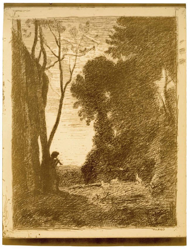 Jean-Baptiste-Camille Corot<br />Le Petit Berger (second plate)<br />1855<br />