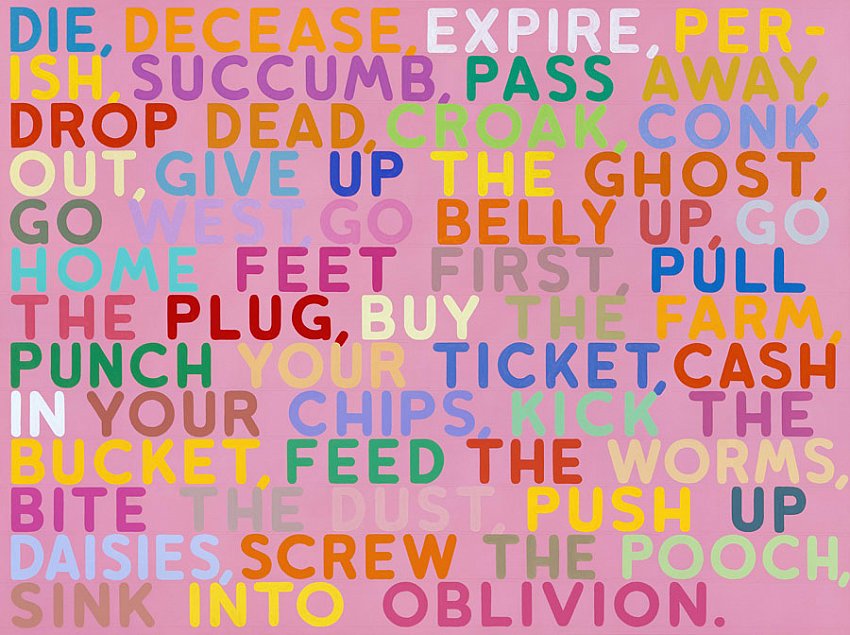 Mel Bochner<br />Die<br />2004<br />acrylic and oil on canvas<br />60 x 80 inches<br /> (152.4 x 203.2 cm)<br />