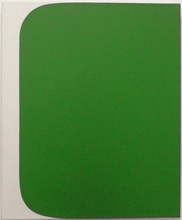 Ellsworth Kelly<br />Green Form <br />1955<br />oil on canvas<br />24 x 20 inches (61 x 50.8 cm)<br />