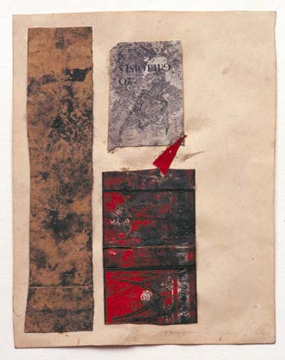 Collage #7<br />c. 1921<br />printed paper, painted paper and soiled paper collage on paper<br />