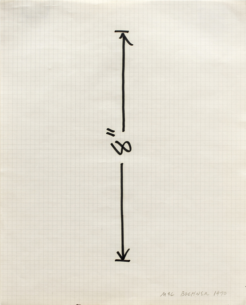 Mel Bochner<br />Measurement: 8" (Vertical)<br />1970<br />ink on graph paper<br />11 x 8 1/2 inches <br /> (27.94 x 21.59 cm)<br />
