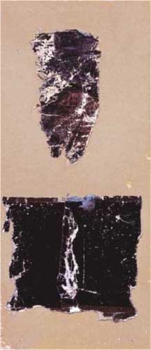 Black Descending<br />c. 1920-22<br />printed paper collage on paper<br />