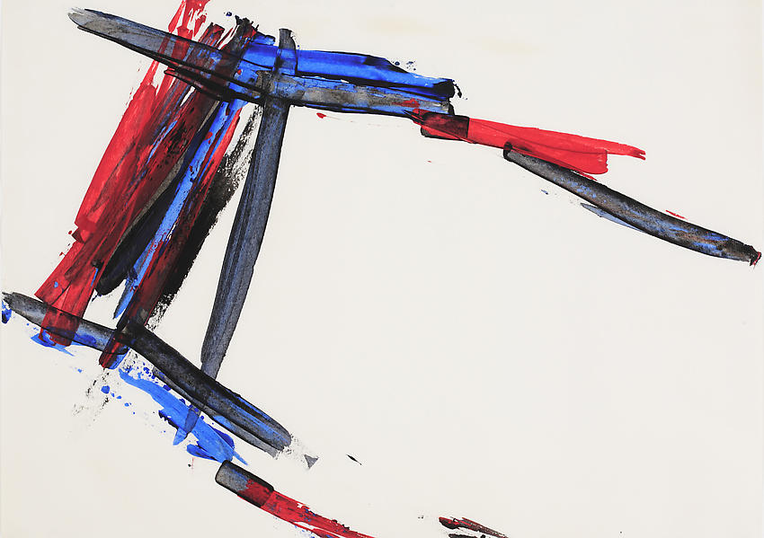 Charlotte Posenenske<br />Untitled, c. 1962<br />acrylic on paper<br />17 1/2 x 24 3/8 inches<br />