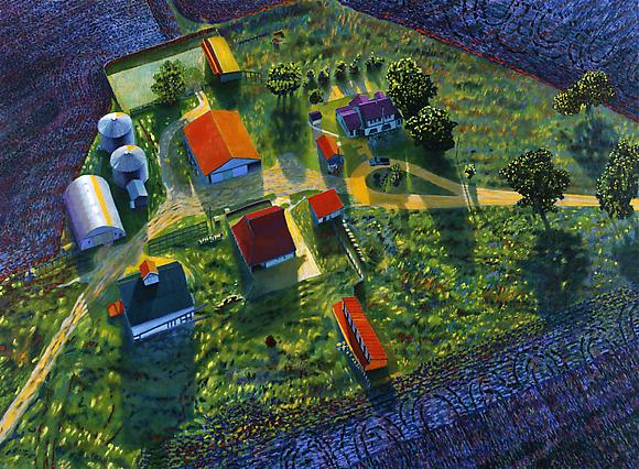 Illinois Flatscape #51, 1992
Oil and acrylic on canvas
60 x 82 in.
152.4 x 208.3 cm