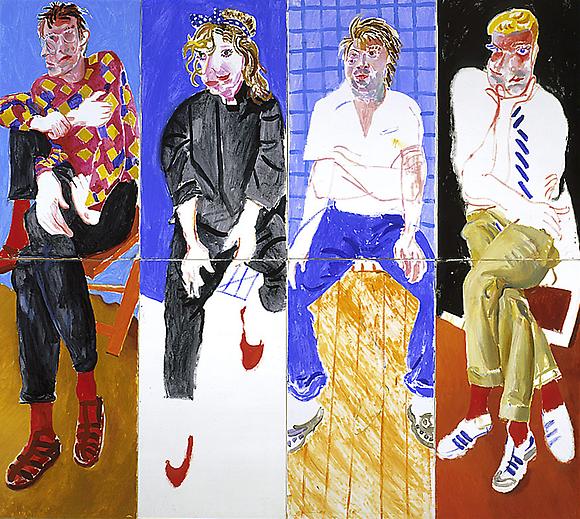David, Celia, Stephen & Ian, London 1982, August 1982
Acrylic on 8 canvases
72 x 81 in.
182.9 x 205.7 cm