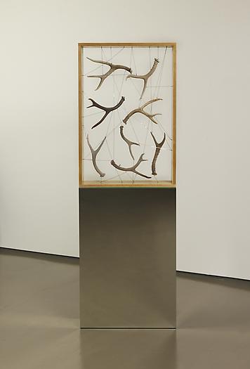 Untitled (Antler Box), 2006
Wood, silver chain, deer antlers, mirror
72 x 24 x 7 inches
183 x 61 x 18 cm