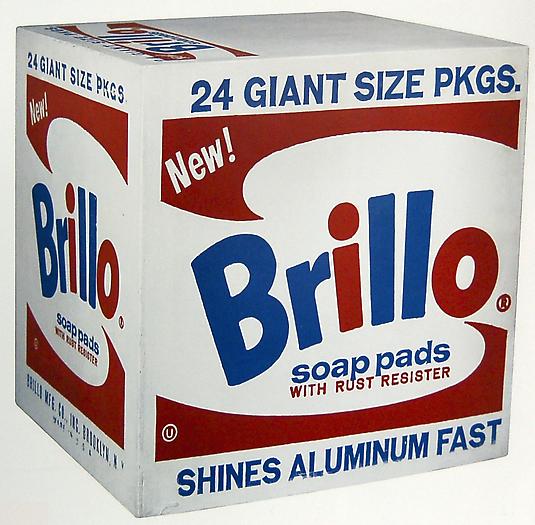 Andy Warhol
Brillo Box, 1964
Silkscreen ink and house paint on plywood
17 x 17 x 14 in.
43.2 x 43.2 x 35.6 cm