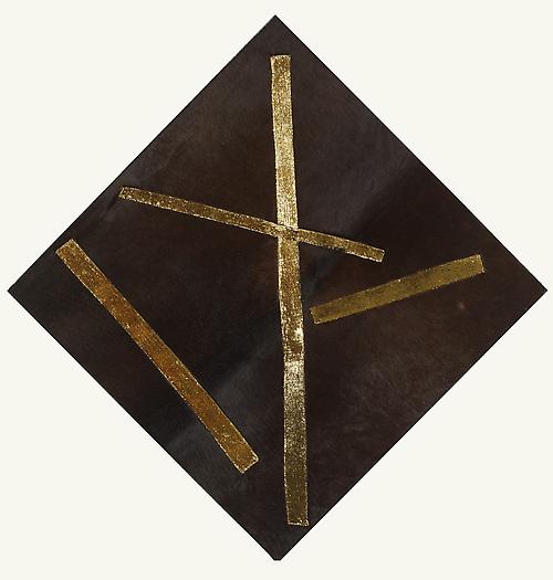 The Frontiersman II, 2008
Animal pelt, bronze lamé
56 x 56 inches
142.2 x 142.2 cm