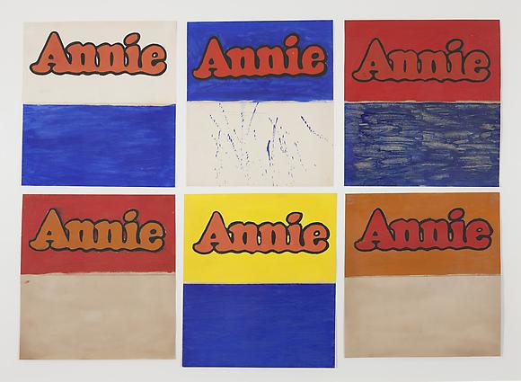 Six Studies of Annie, 1962
Graphite and watercolor on paper
14 x 14 inches (each)
36 x 26 cm (each)