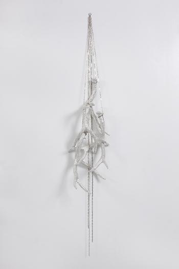 Untitled (Four Hanging Antlers), 2012
Antlers, crystals, adhesive, hardware, chain
50 x 10 x 10 inches
127 x 25 x 25 cm