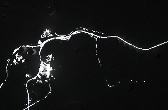 Installation No. 5 (Threshold), 2008
Three-channel digital video projection, 250g paper objects
Running time: 10 minutes