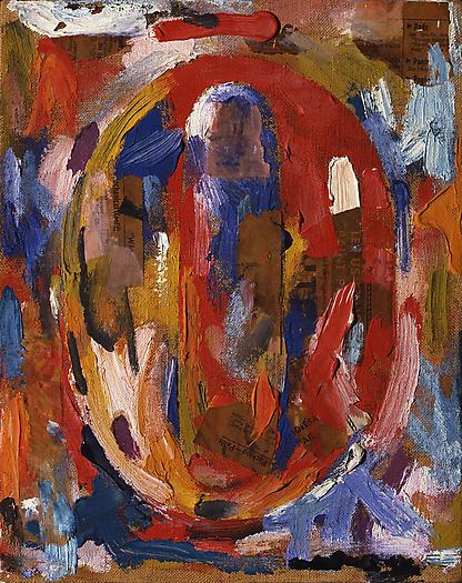 Figure 0, 1959
Encaustic and collage on canvas
10 x 8 in.
25.4 x 20.3 cm