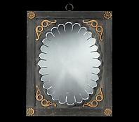An Early Nineteenth Century Carved, Ebonised and Gilt-Brass Mounted Mirror & a later copy