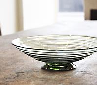 A Shallow Sea Green Ribbon Trail Bowl - Model 9031