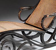 An Unusual Carved, Ebonised & Caned Daybed - 'Chaise Longue, No. 2'